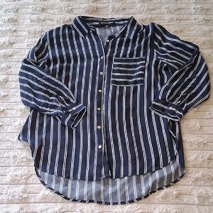 Grand & Greene Navy and White Striped Shirt